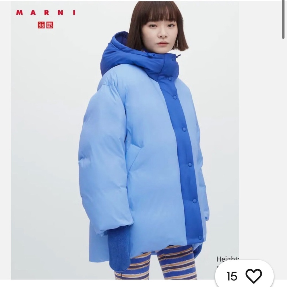 Uniqlo x Marni Oversized Hooded Puffer Jacket Coat sz M